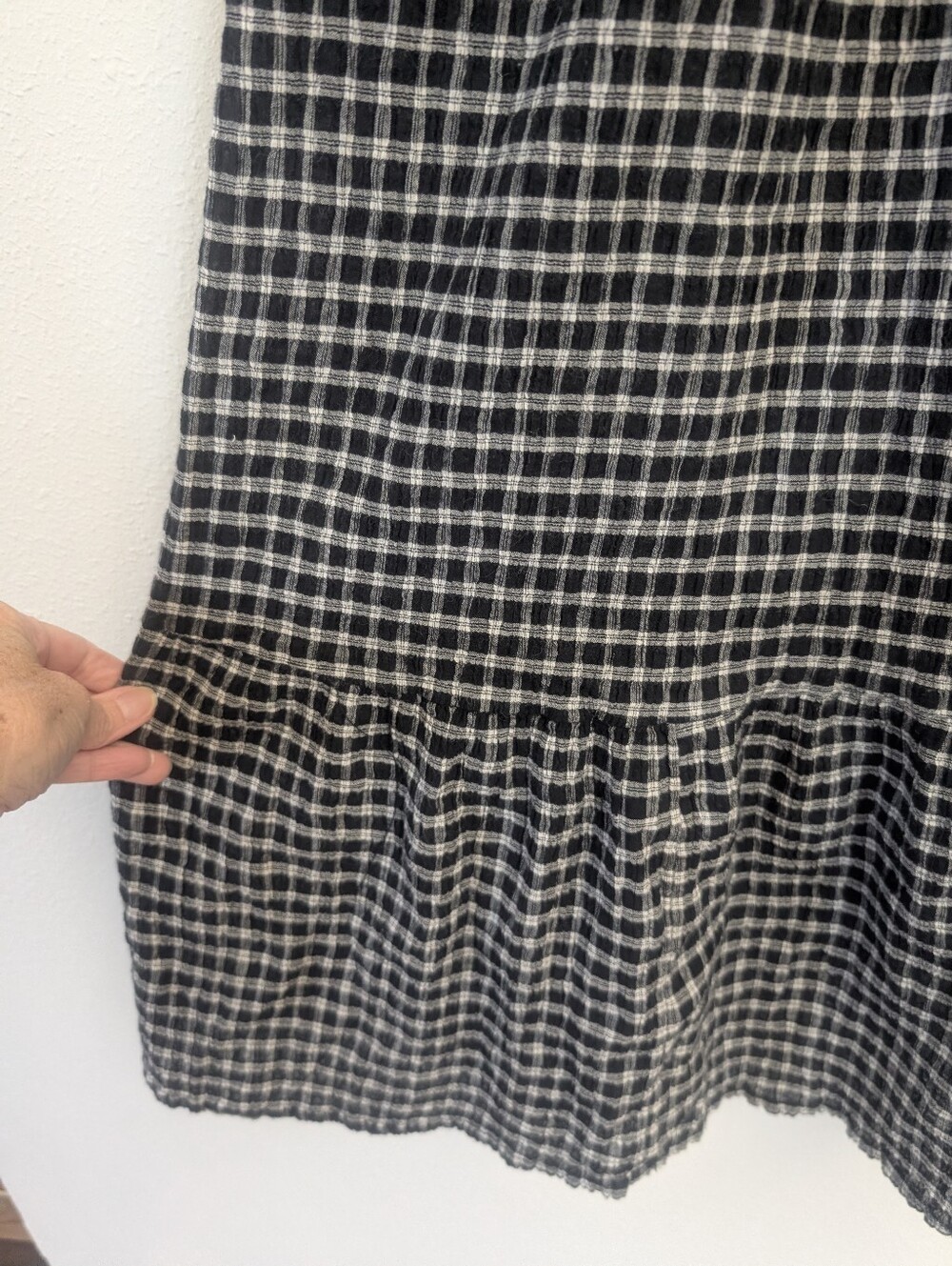 Lane Bryant Perfect Sleeve Tiered Midi Dress Black White Gingham Size 22 - Picture 7 of 10